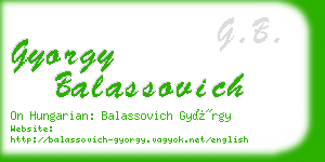 gyorgy balassovich business card